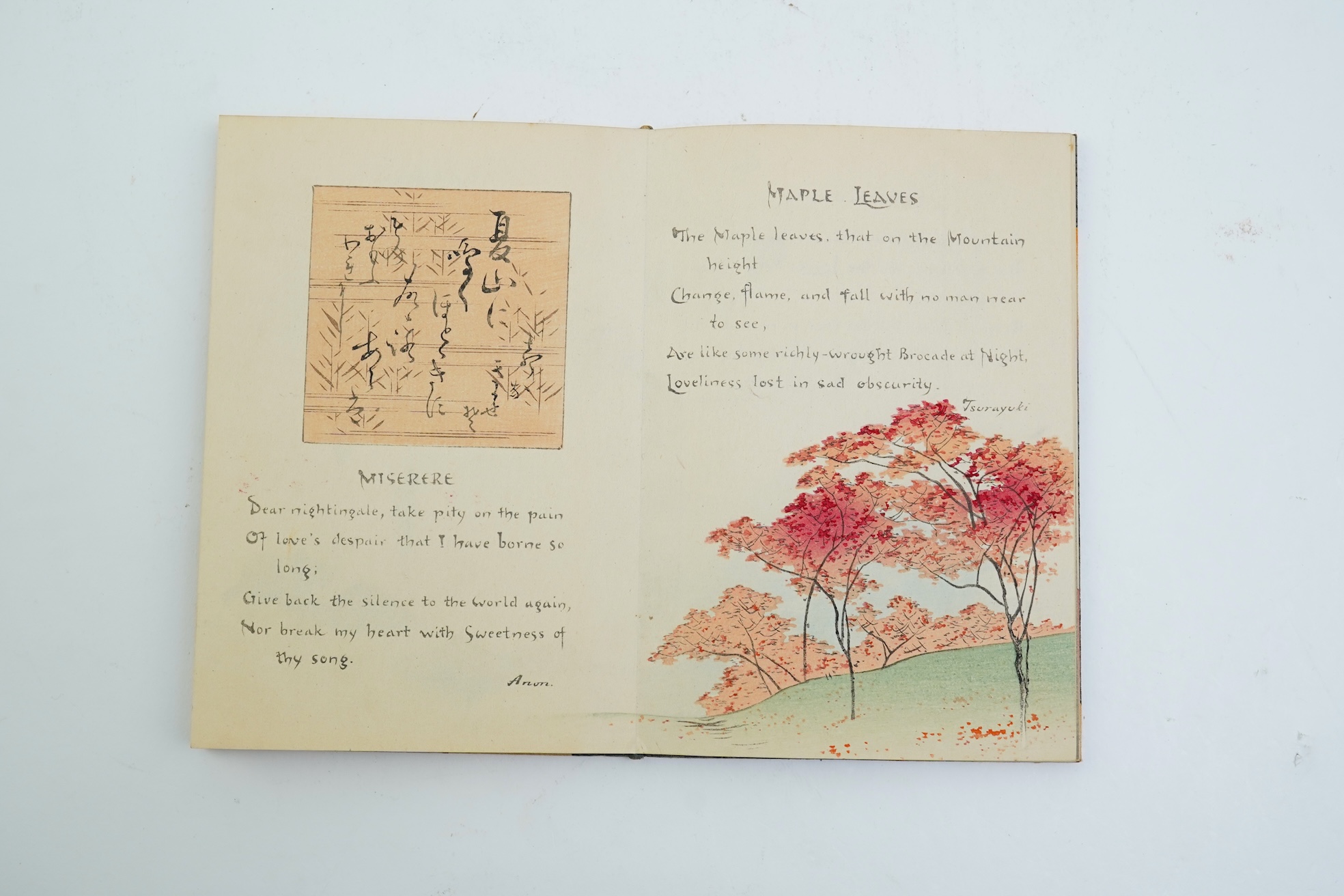 Swords and Blossom Poems from the Japanese, three volumes, done into English verse by Shotaro Kimura and Charlotte M. A. Peake, woodblock illustrations by Japanese artists, Tokyo, T. Hasegawa publisher